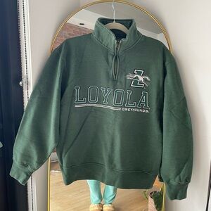 Vintage Jansport 1/4 Zip Sweatshirt Loyola Greyhounds US Medium